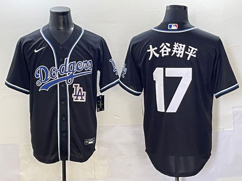 Men 2025 Los Angeles Dodgers #17 Ohtani Black Three generations Fashion Nike MLB Jersey style 70412